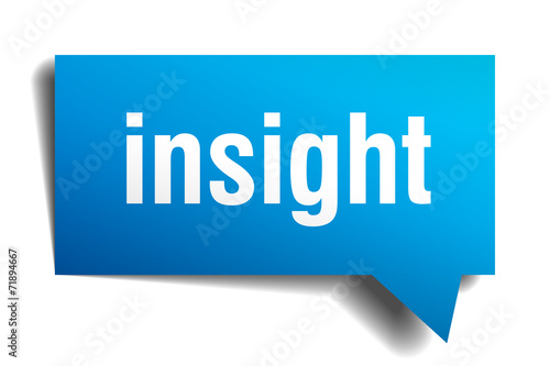 insight blue 3d realistic paper speech bubble