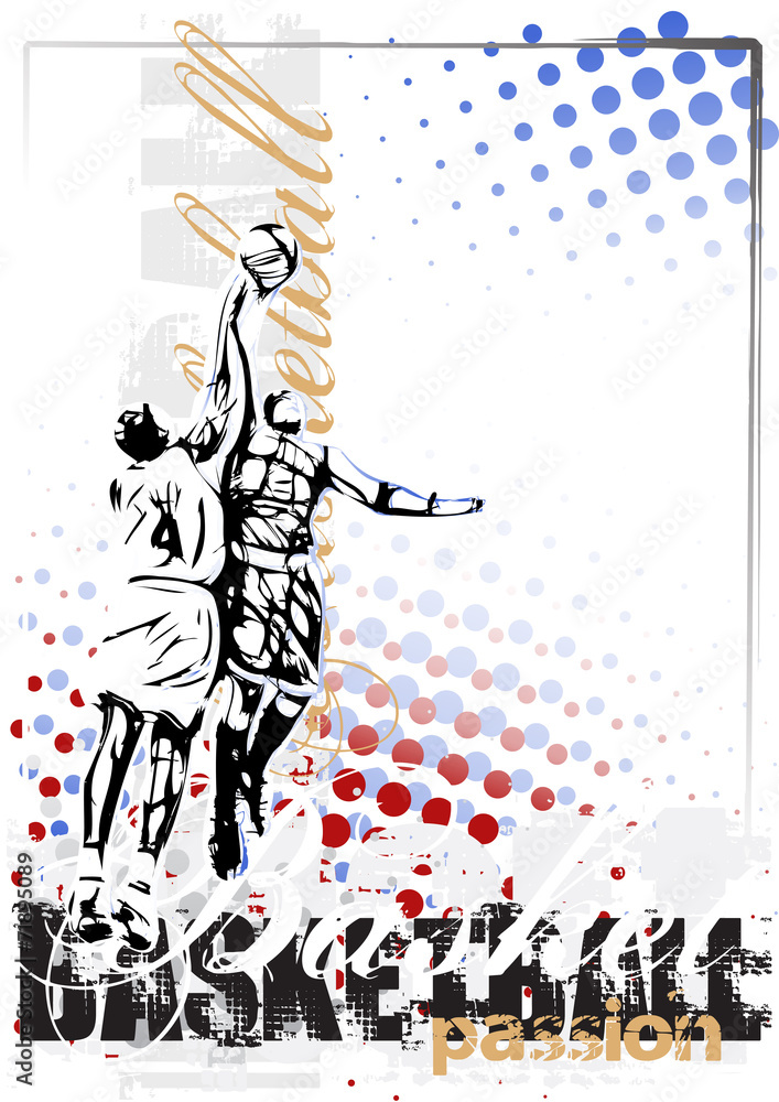 Naklejka premium basketball vector poster background