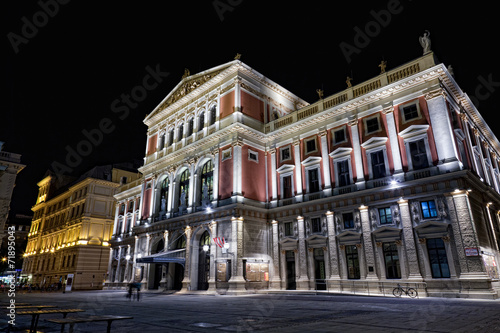 Austria, Vienna, concert hall, night view