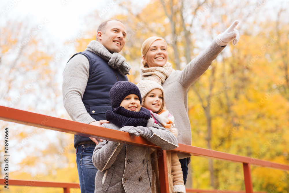 Fototapeta premium happy family in autumn park