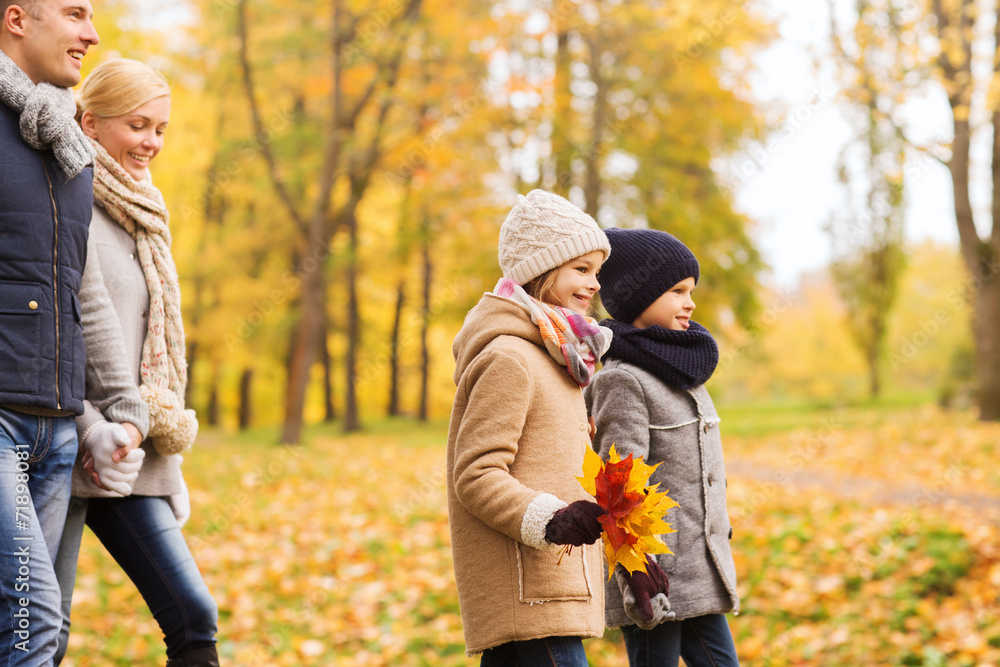 happy family in autumn park happy family in autumn park