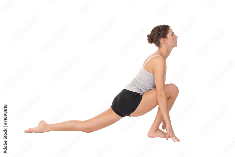 Young woman training yoga