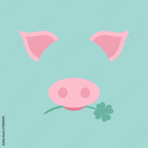 Abstract Pig Clover Retro