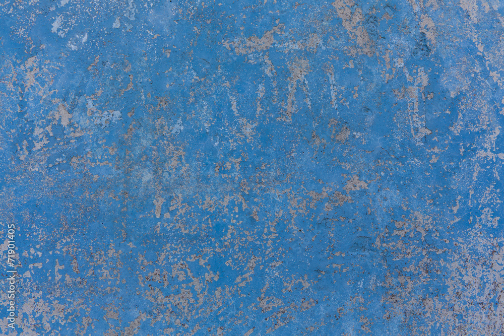 blue painted concrete walls shabby