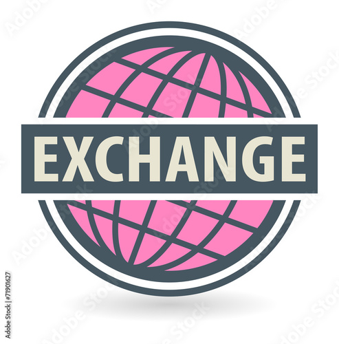 Abstract stamp or label with the text Exchange