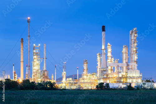 Oil gas refinery plant. May called petroleum, production or petrochemical plant. Industrial factory construction from engineering technology with steel pipe, pipeline, tank. Business for power energy.