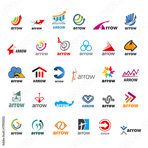 large set of vector logos arrow
