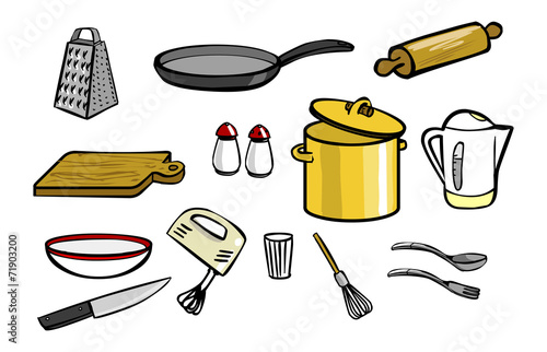 dishes icon set