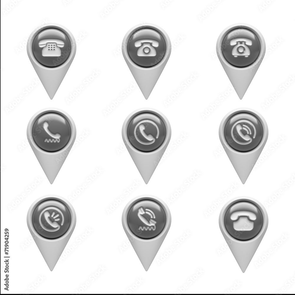 Contact Icons isolated on white Contact Icons isolated on white