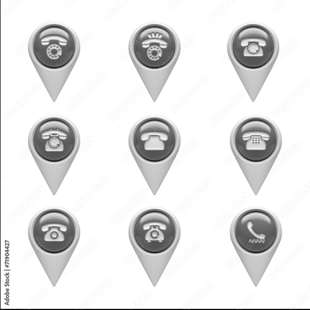 Contact Icons isolated on white Contact Icons isolated on white