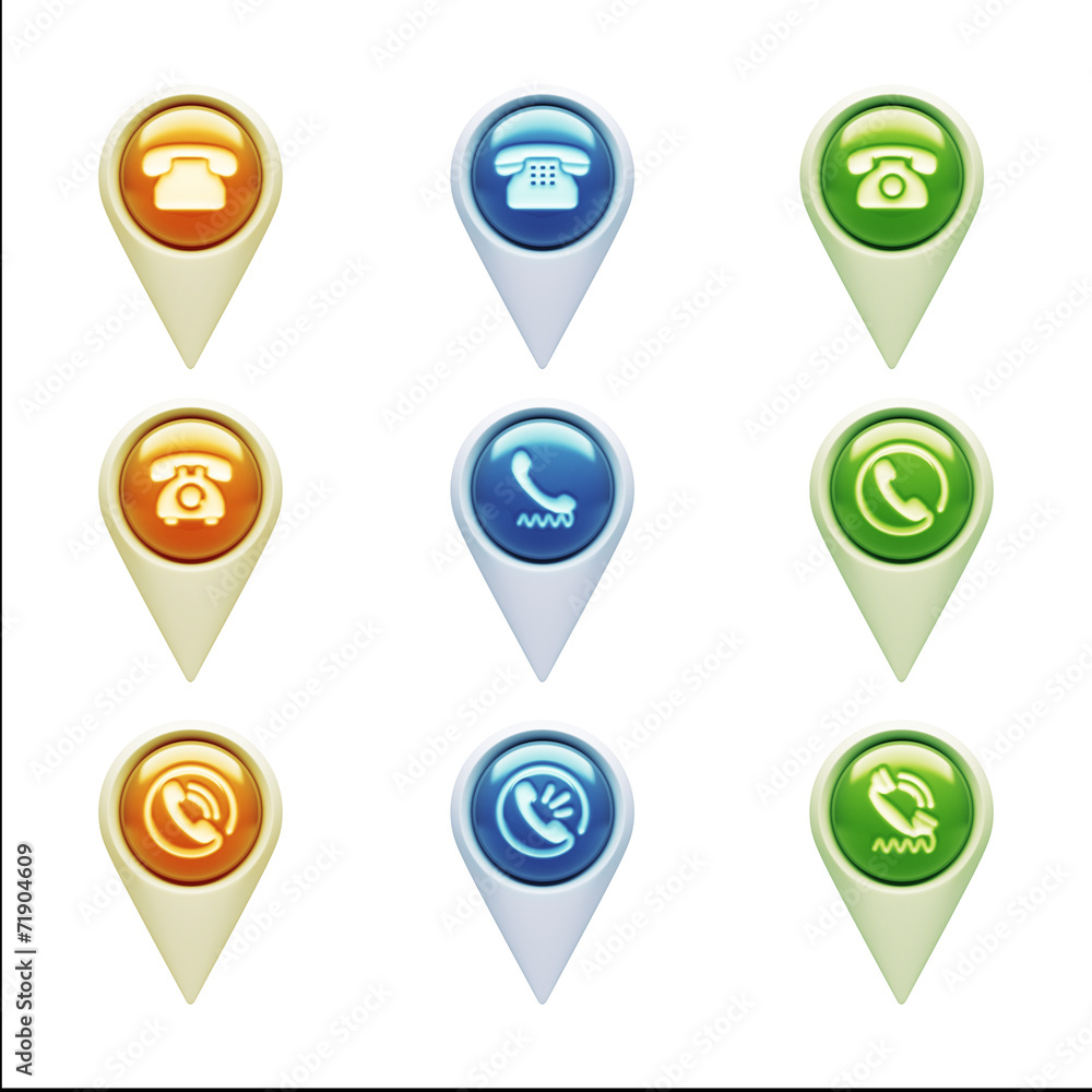 Contact Icons isolated on white Contact Icons isolated on white