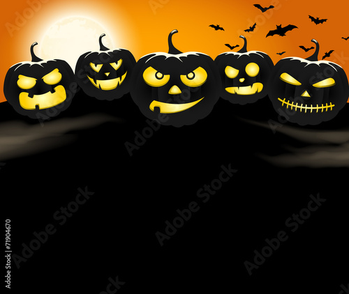 Halloween verschieden Kuerbisse