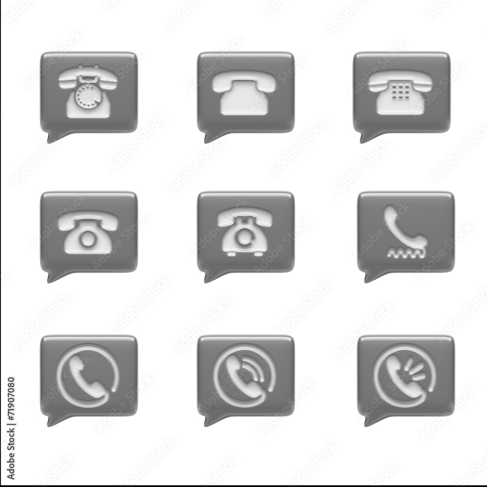 Contact Icons isolated on white Contact Icons isolated on white