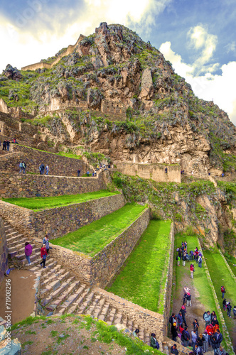 Ollantaytambo, old Inca fortress in the Sacred Valley in the And