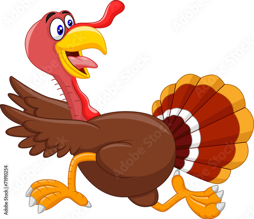 Cartoon turkey running