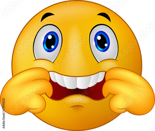 Emoticon smiley making a teasing face