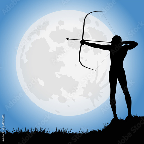 arciere sotto la luna piena