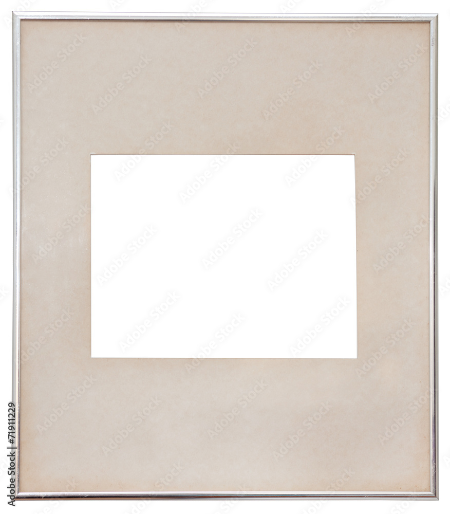 Empty image frame. Image holder with a cardboard mat isolated on white background. Empty image frame. Image holder with a cardboard mat isolated on white background.