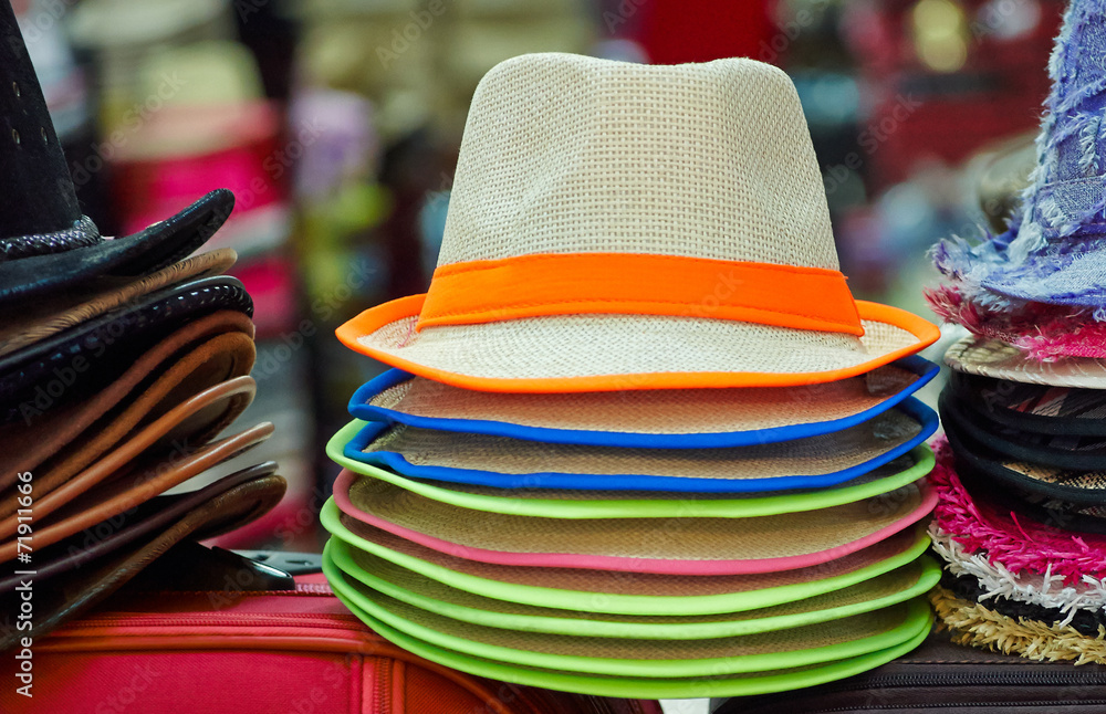 Pile of colorful hats