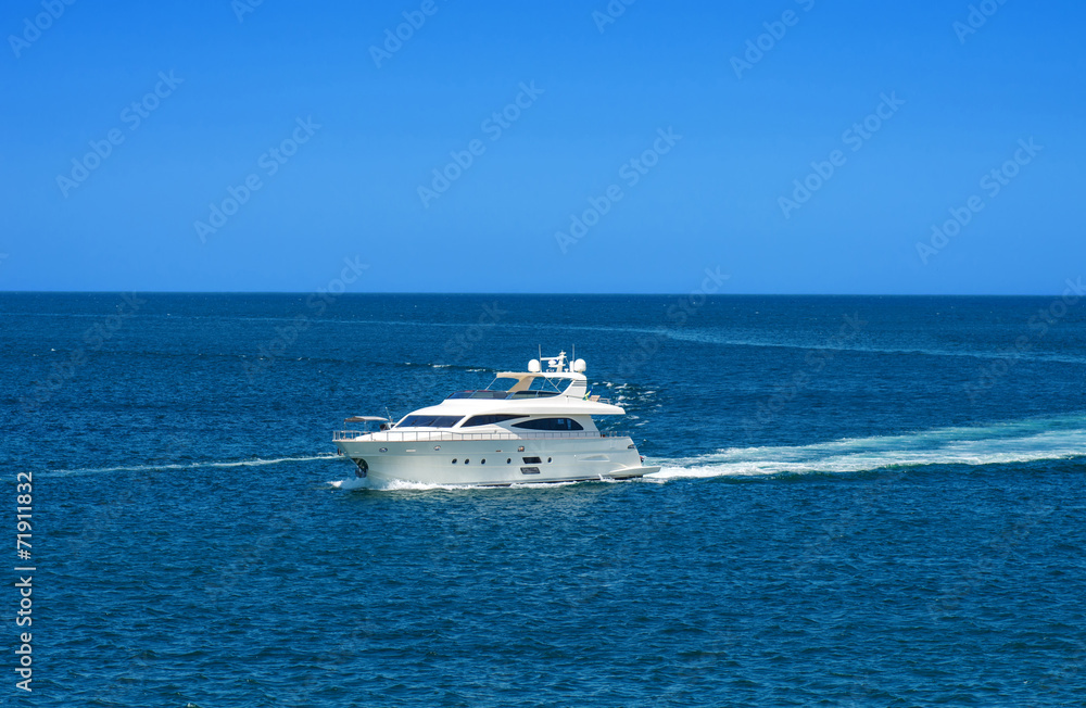 The snow-white yacht