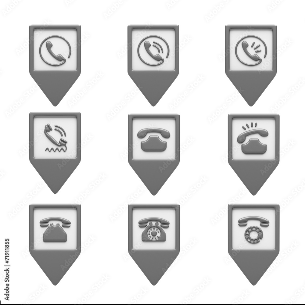 Contact Icons isolated on white Contact Icons isolated on white