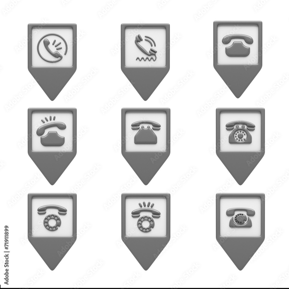 Contact Icons isolated on white Contact Icons isolated on white