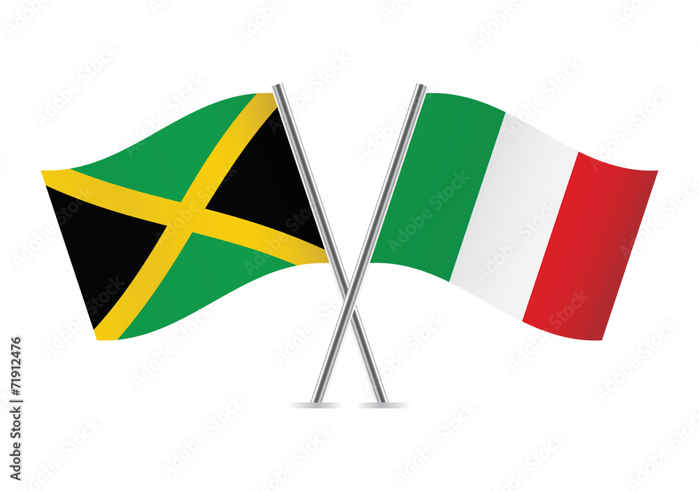 Italian and Jamaican flags. Vector illustration. Stock Vector Adobe Stock