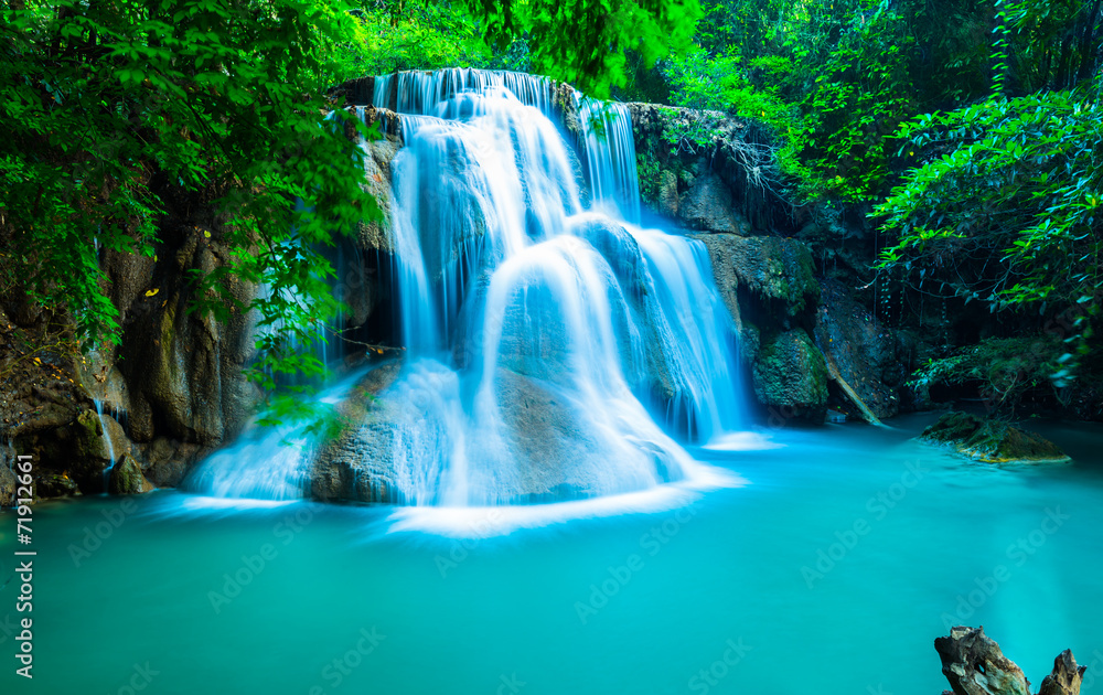 Waterfall in deep forest at Huay Mae Khamin Waterfall in deep forest at Huay Mae Khamin