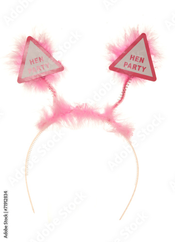 pink fluffy hen party headband