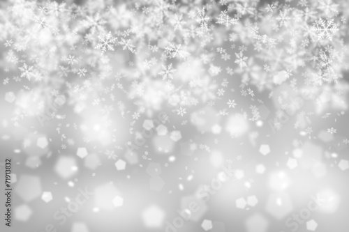 Silver abstract blurry snowflake