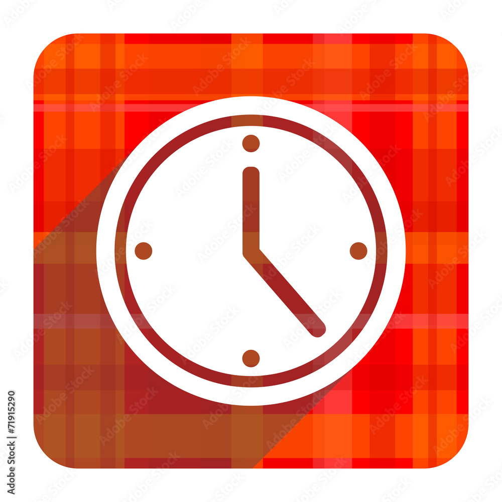 time red flat icon isolated time red flat icon isolated