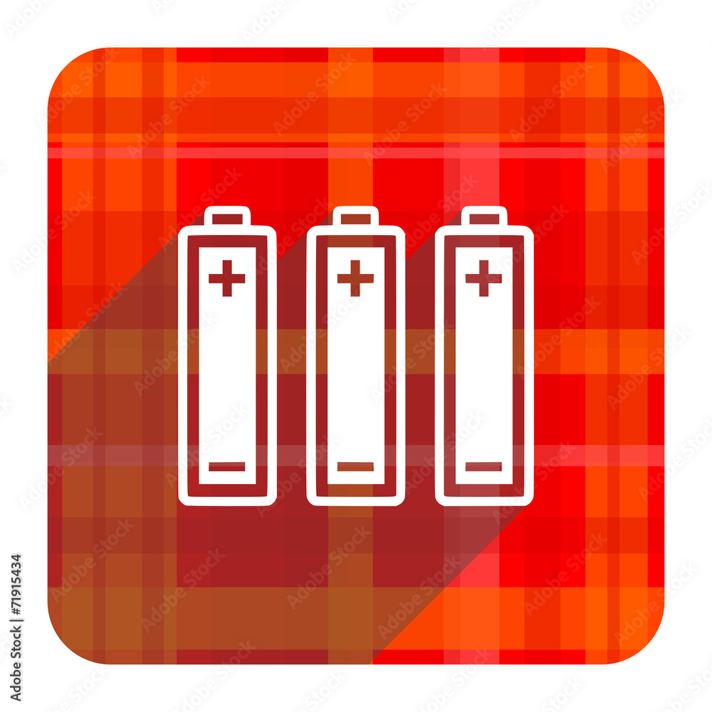 battery red flat icon isolated battery red flat icon isolated