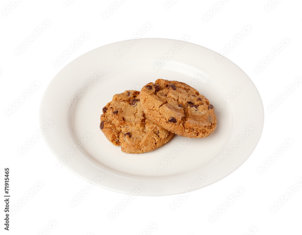 Two cookies on a small plate
