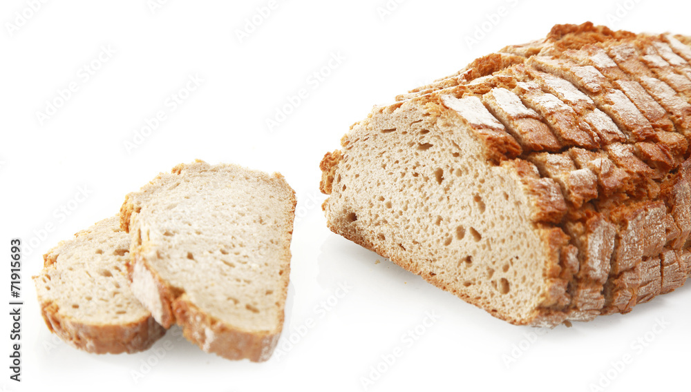 Tasty Sliced German Roll Bread on White Background Tasty Sliced German Roll Bread on White Background