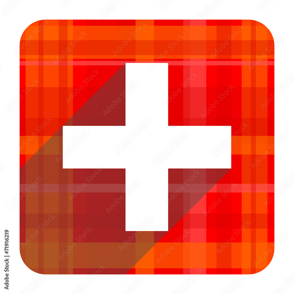 Obraz premium plus red flat icon isolated