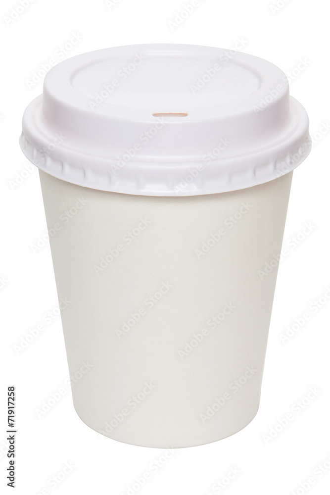 Disposable coffee cup isolated on white background. Coffee to go in a single use cup Disposable coffee cup isolated on white background. Coffee to go in a single use cup