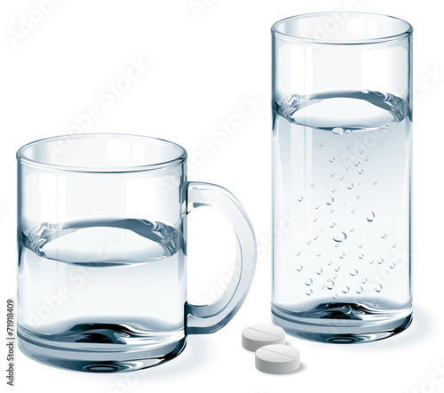 Mug and glass of water