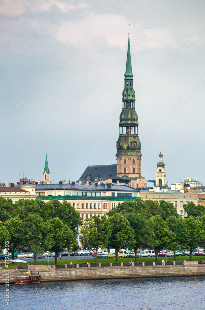 Naklejka premium Saint Peter's Cathedral in Riga, Latvia