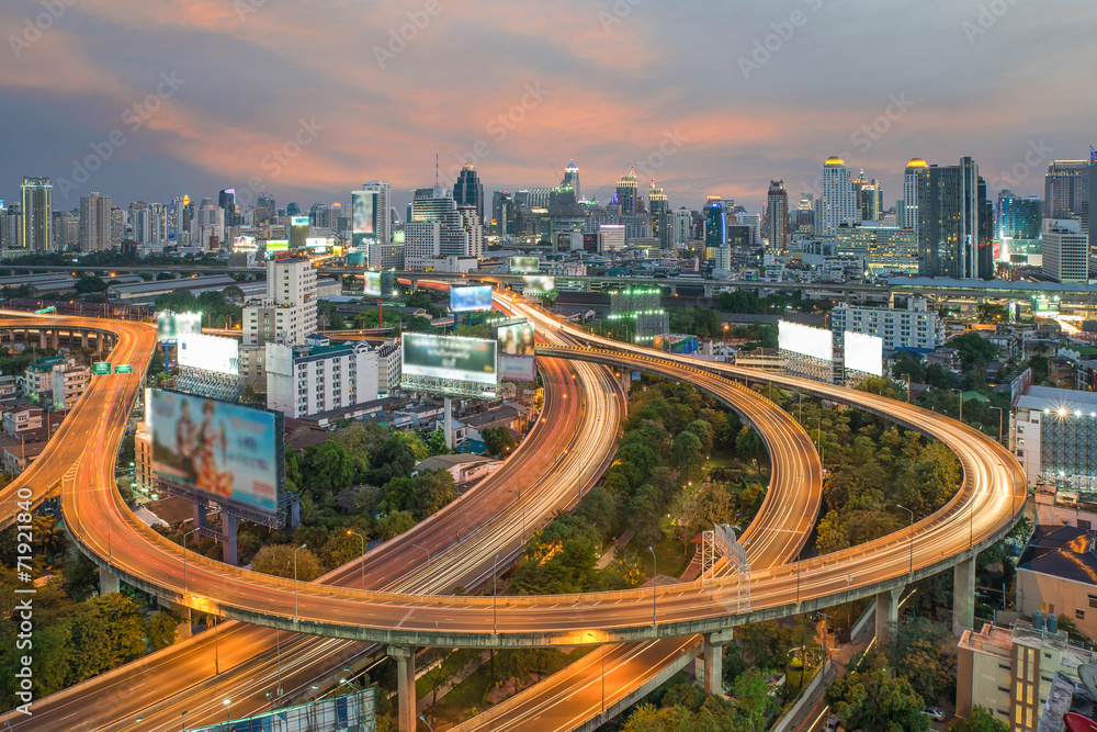 Bangkok Expressway and Highway top view, Thailand
