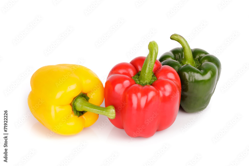 bell peppers or capsicum isolated on white background