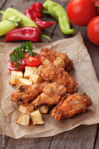 Southern fried chicken wings