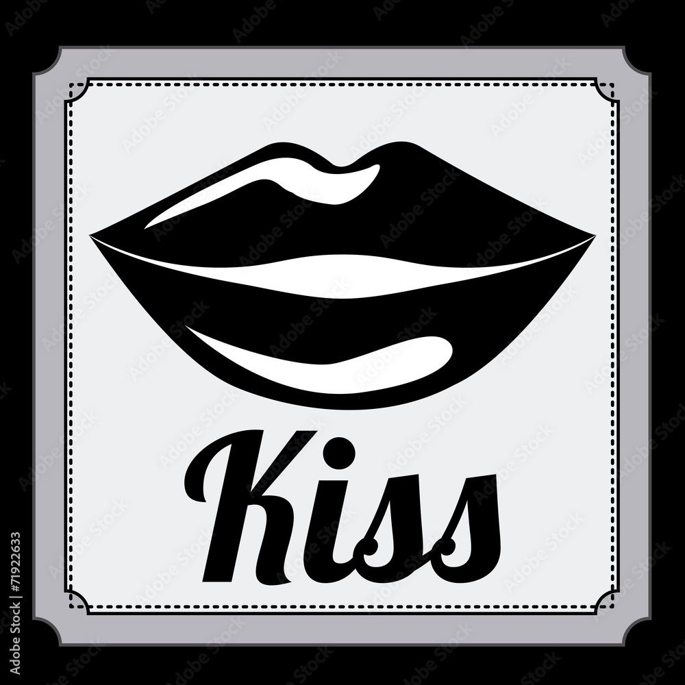 Naklejka premium Kiss design