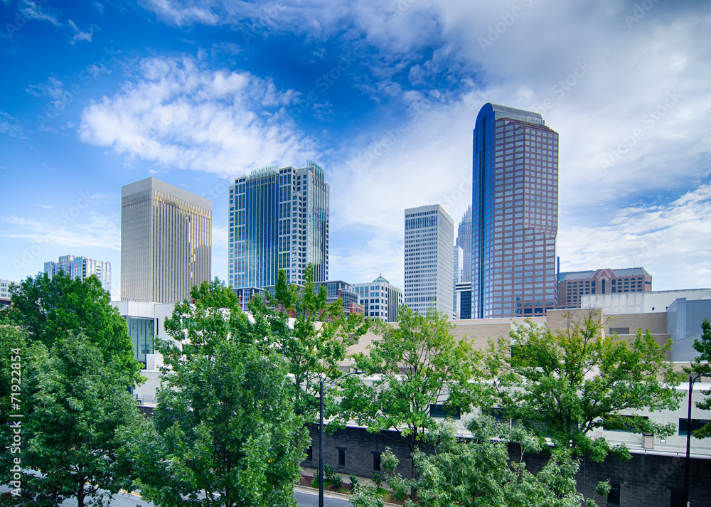 Financial skyscraper buildings in Charlotte North Carolina USA Financial skyscraper buildings in Charlotte North Carolina USA