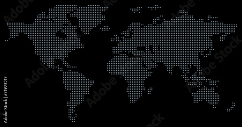 Dotted World Map - black