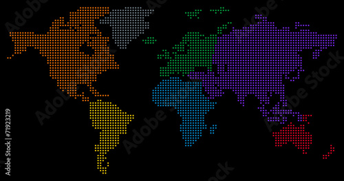 Dotted World Map - black