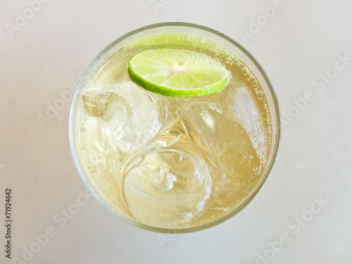 Glass of refreshing cold ginger ale