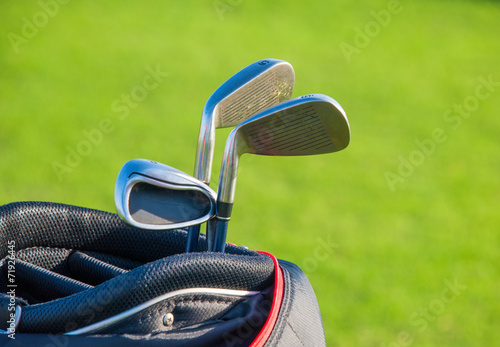 Golf club. Bag with golf clubs