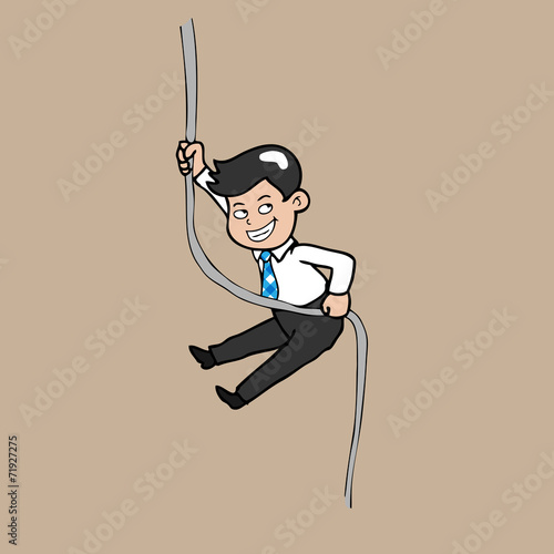 Businessman hangs rope