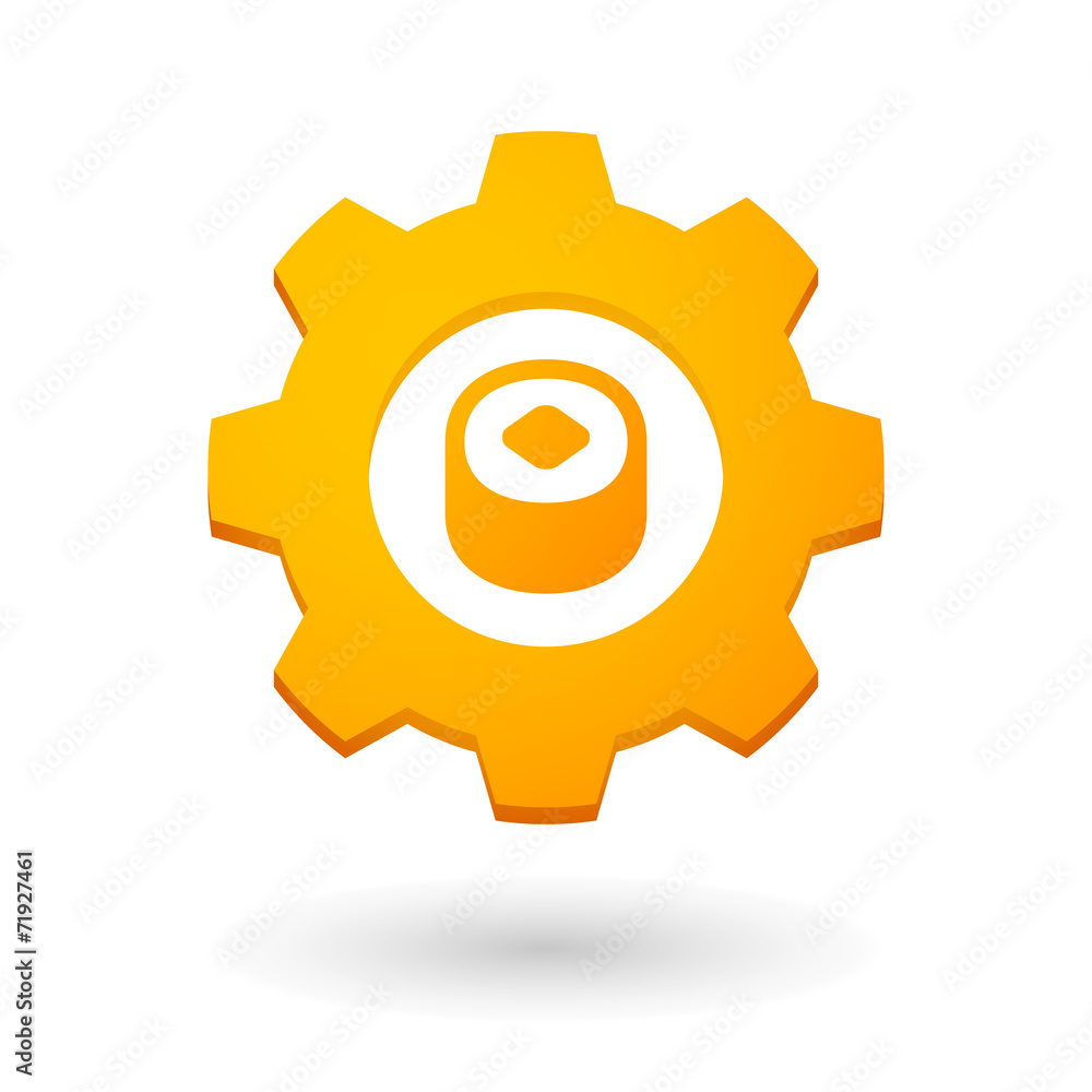 Obraz premium Gear icon with a sushi