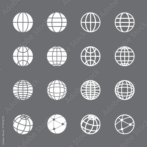 globe icon set, vector eps10